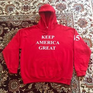 Trump Keep America Great Red Hoodie Mens Sz L MAGA - TRUMP 2024 Patriotic hoodie